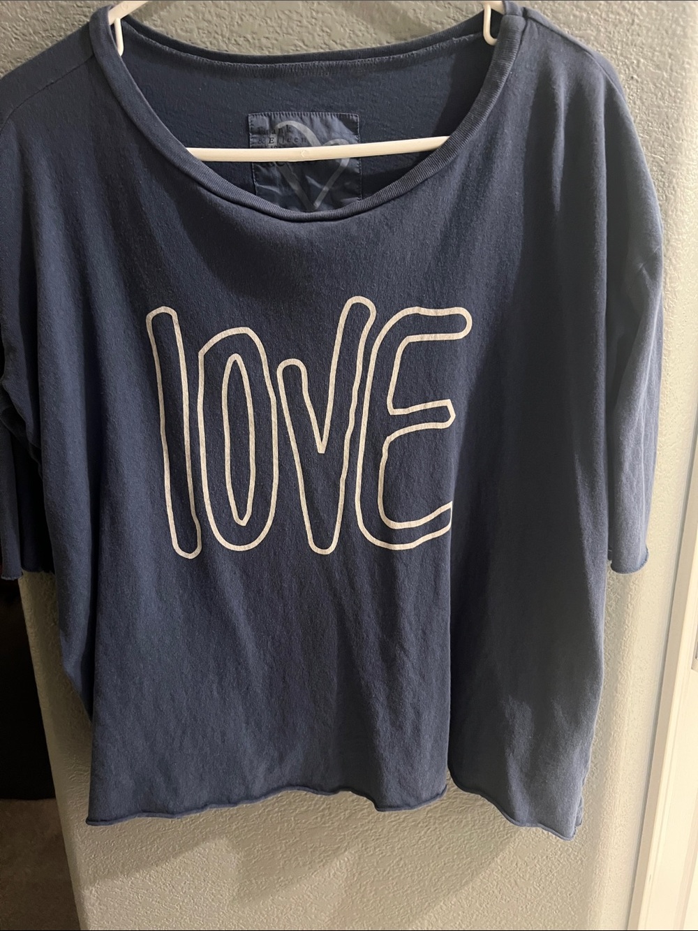 Frank & Eileen Navy Short-Sleeve Tee with White LOVE Graphic